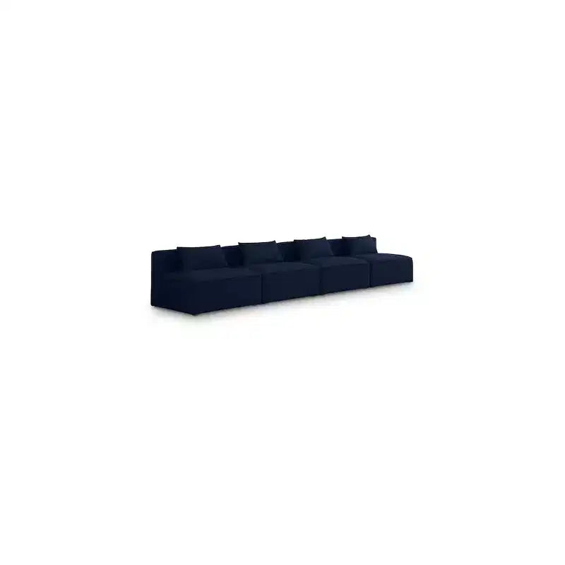 Meridian Furniture Cube Navy Durable Linen Textured Modular Sofa