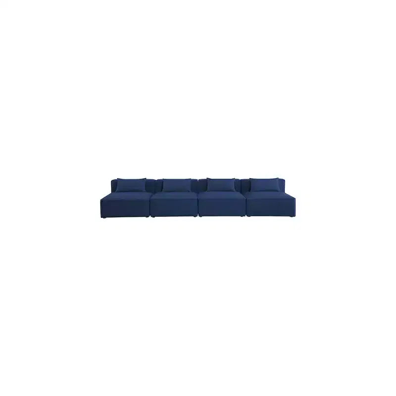 Canapé modulaire texturé en lin durable Cube Navy