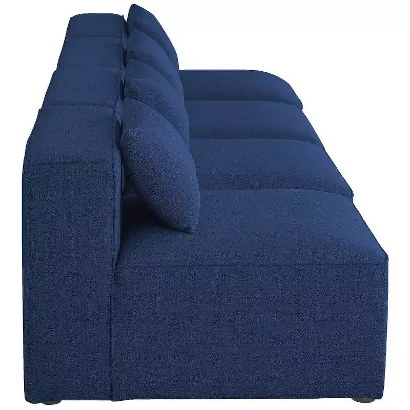 Canapé modulaire texturé en lin durable Cube Navy