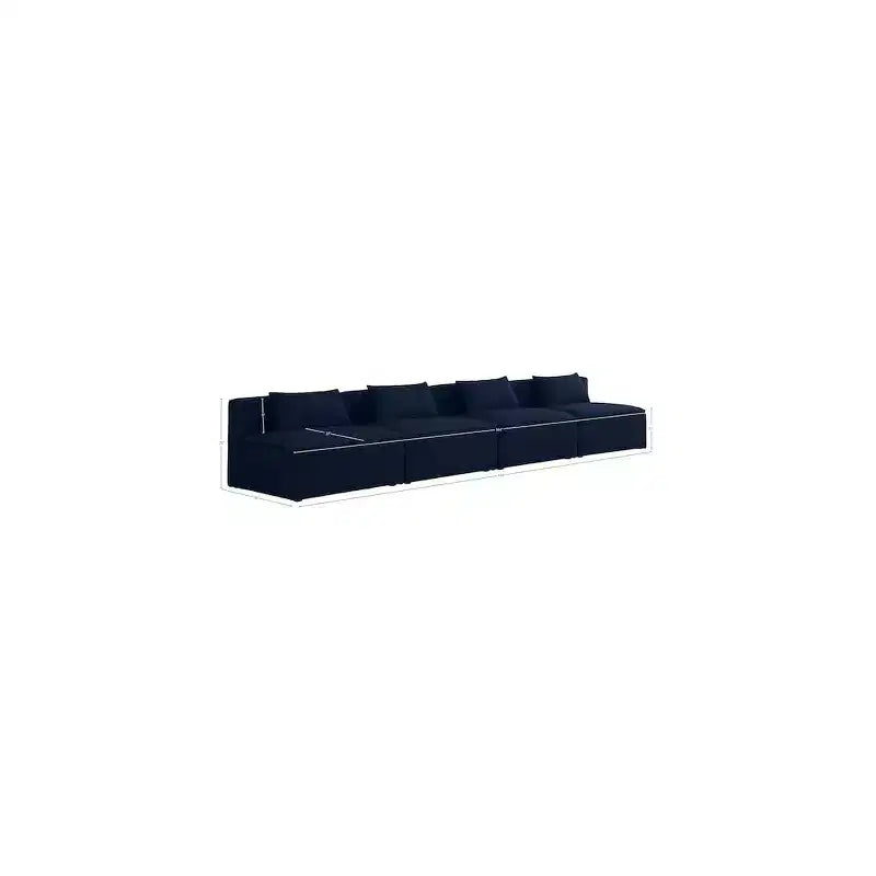 Canapé modulaire texturé en lin durable Cube Navy