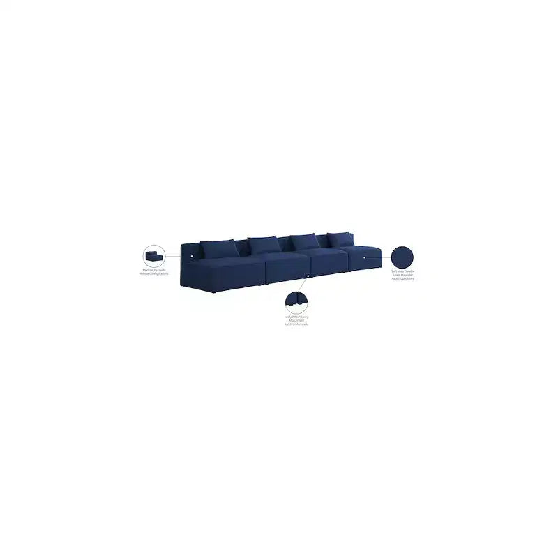 Canapé modulaire texturé en lin durable Cube Navy