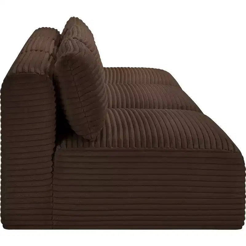 Canapé modulable en velours côtelé marron clair performant