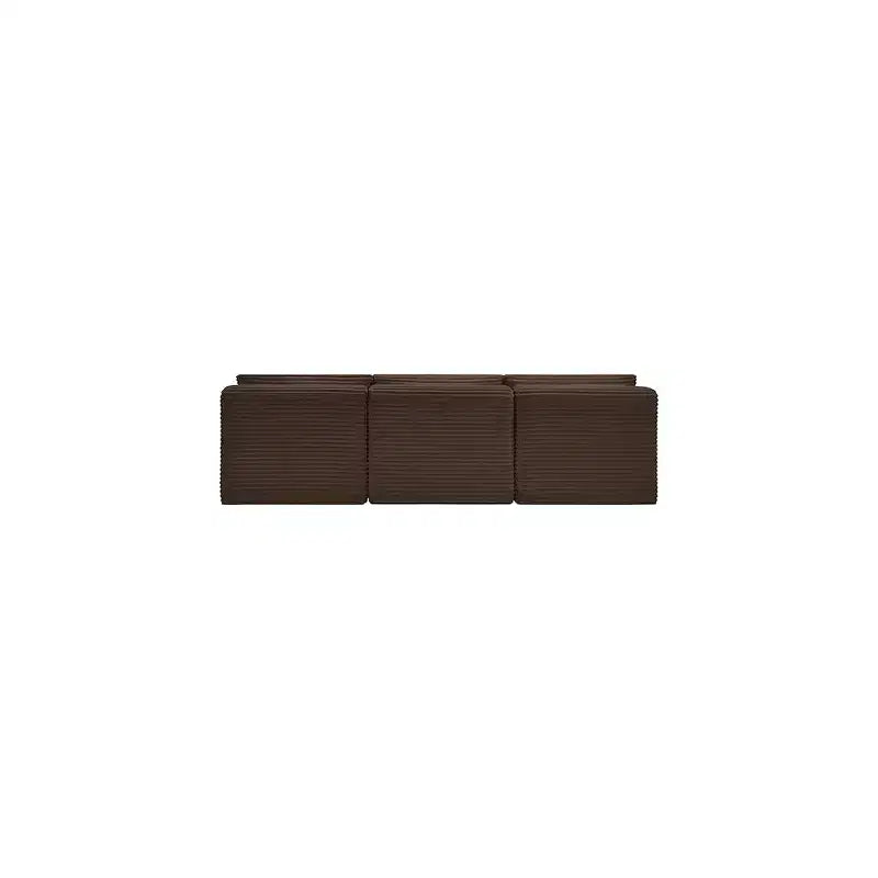 Canapé modulable en velours côtelé marron clair performant