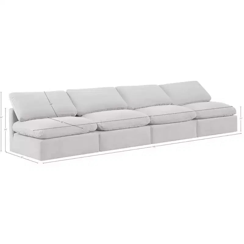 Canapé Modulable Indulge en Velours Crème