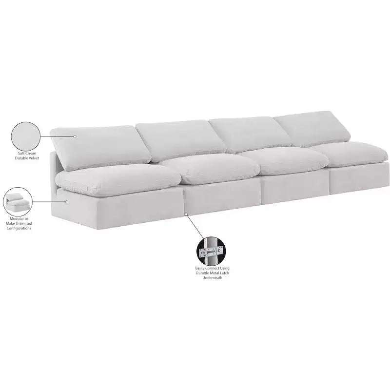 Canapé Modulable Indulge en Velours Crème