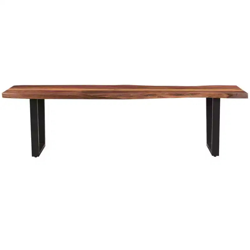 Banc de salle à manger en bois massif marron et noir 66