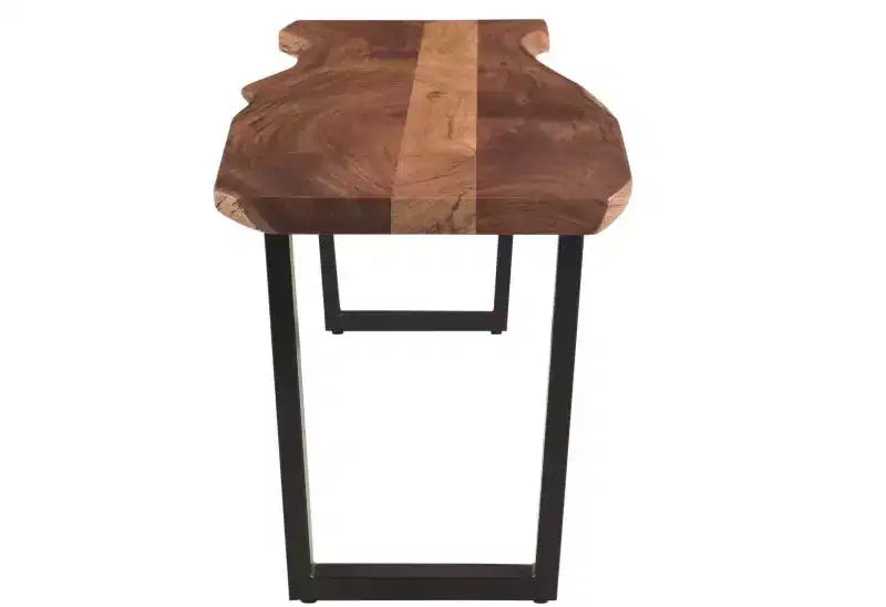 Banc de salle à manger en bois massif marron et noir 66