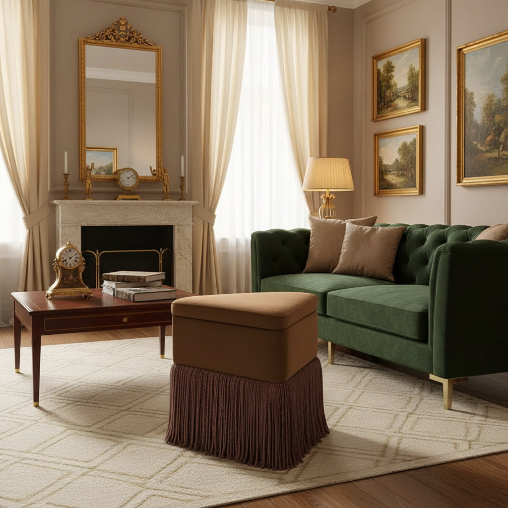 Repose-pieds/Tabouret en velours Trivoli