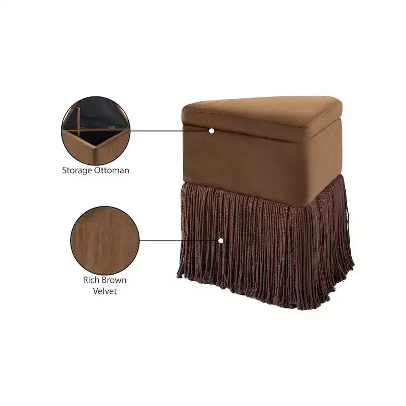 Repose-pieds/Tabouret en velours Trivoli