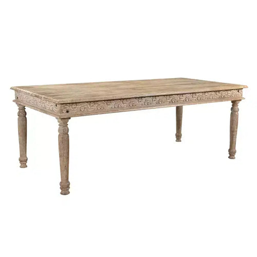 83" Driftwood Carved Dining Table Brown - Timbergirl
